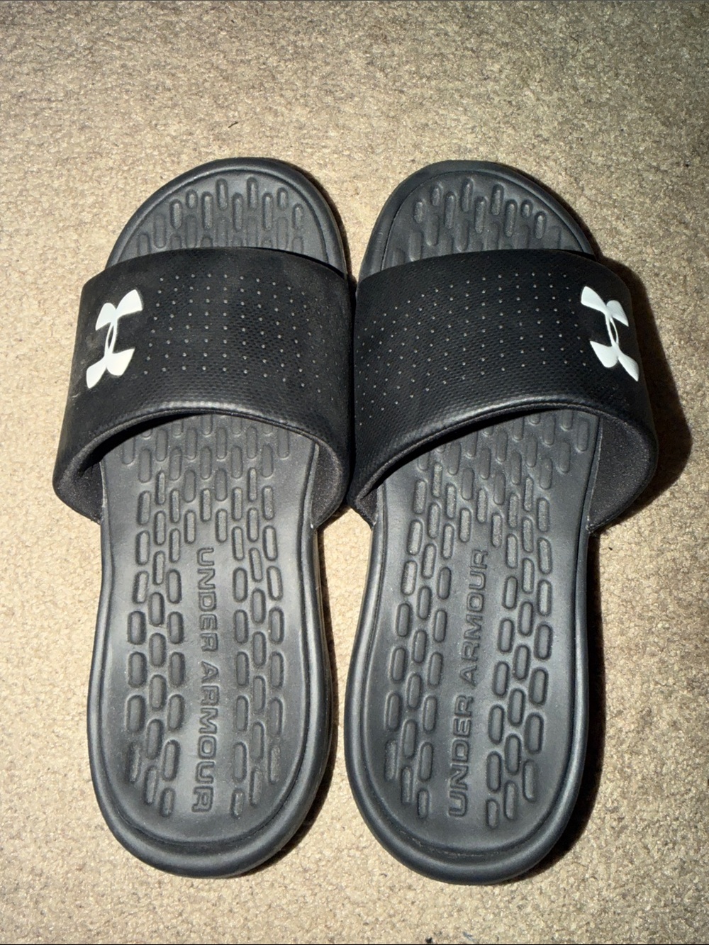 Under Armour Black Men's Slide Sandals with White Logo